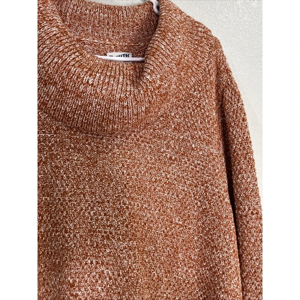 Duluth Trading Cowl Neck Sweater Women XXL Orange Marl Tunic Pockets Cotton Cozy